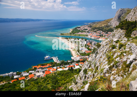 Omis town in Dalmatia, Croatia Stock Photo