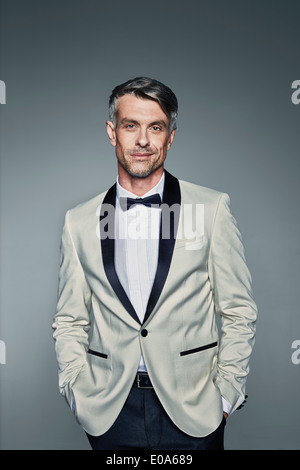 Man in two-toned tuxedo Stock Photo
