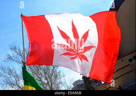 Images from the annual 420 pro cannabis day held in London, Ontario on the 20th April 2014. Stock Photo