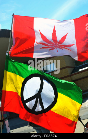 Images from the annual 420 pro cannabis day held in London, Ontario on the 20th April 2014. Stock Photo