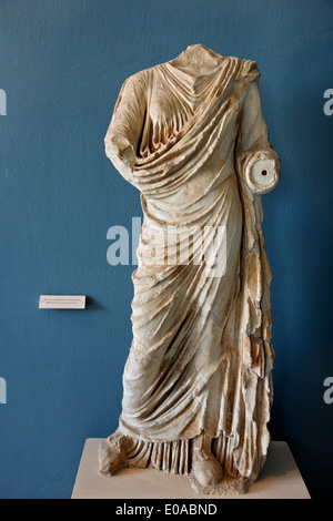 Statue of Persephone (Roman copy), daughter of Goddess Demeter in the Archaeological Museum of Eleusis, Attica, Greece Stock Photo