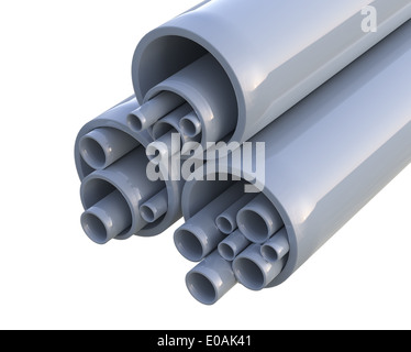 Plastic pipes - isolated on white background Stock Photo