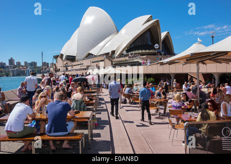 Sydney Australia,New South Wales,Sydney Harbour,harbor,East Circular Quay,Sydney Opera House,promenade,Opera Bar,restaurant restaurants food dining ea Stock Photo