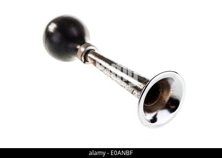 an old manual air horn isolated over a white background Stock Photo