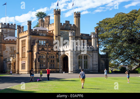 Sydney Australia,Royal Botanic Gardens,Government House,Gothic revival style,Victorian Architecture,lawn,AU140309118 Stock Photo
