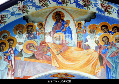 Fresco in Sokol monastery in Bulgaria ,older over 400 years.The author is unknown.  Stock Photo