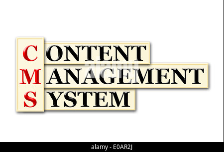 Conceptual CMS Content Management System acronym on white Stock Photo