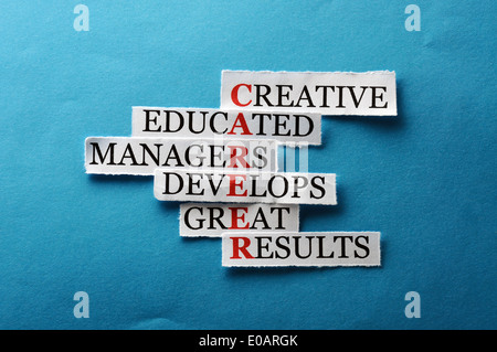 career acronym in business concept, words on cut paper hard light  Stock Photo