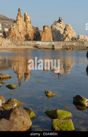 Tunisia, Tabarka the rocks called 'needles' on waterfront Stock Photo