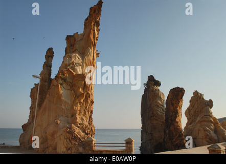 Tunisia, Tabarka the rocks called 'needles' on waterfront Stock Photo