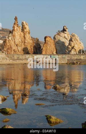 Tunisia, Tabarka the rocks called 'needles' on waterfront Stock Photo