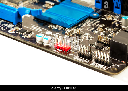 Part of laptop motherboard closeup Stock Photo