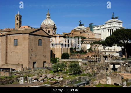 Italy, Rome, Roman Forum, Curia Julia building, ancient roman senate Stock Photo
