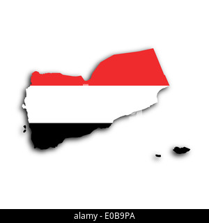 Map of Yemen filled with the national flag Stock Photo - Alamy
