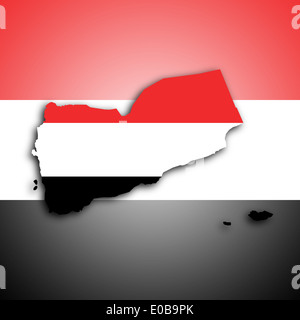 Map of Yemen filled with the national flag Stock Photo - Alamy