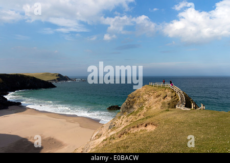 People Enjoying the View from the Viewpoint at Sango Bay Durness Scotland Stock Photo
