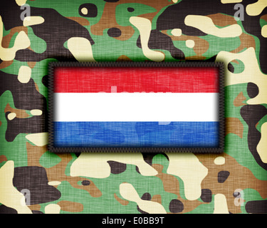 Amy camouflage uniform with flag on it  the Netherlands Stock Photo