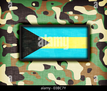 Amy camouflage uniform with flag on it  The Bahamas Stock Photo