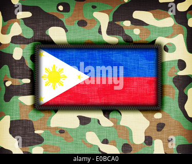 Amy camouflage uniform with flag on it  The Philippines Stock Photo
