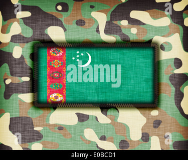 Amy camouflage uniform with flag on it  Turkmenistan Stock Photo