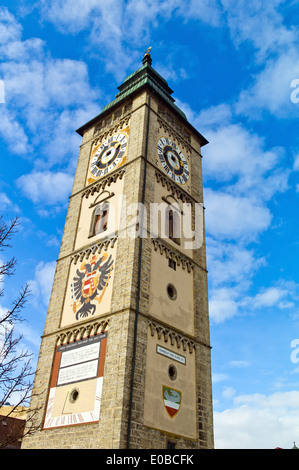 Austria, Oberoesttereich, Enns. Of the Ennser of town tower on the main square of Enns', 'oesterreich, Enns. Der ''Ennser S Stock Photo