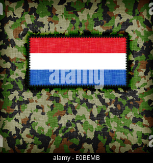 Amy camouflage uniform with flag on it  the Netherlands Stock Photo