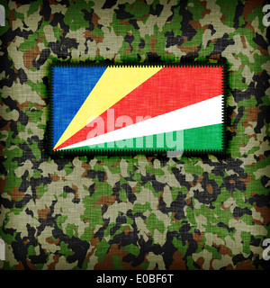Amy camouflage uniform with flag on it  The Seychelles Stock Photo