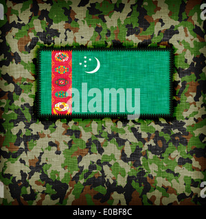 Amy camouflage uniform with flag on it  Turkmenistan Stock Photo