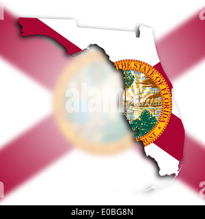 Map of Florida  filled with the state flag Stock Photo