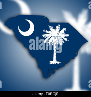 Map of South Carolina filled with the state flag Stock Photo - Alamy