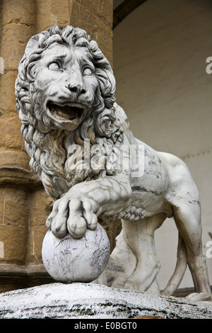 'Italy, Tuscany, Florence. Statues on ''Piazza della Signoria Stock Photo