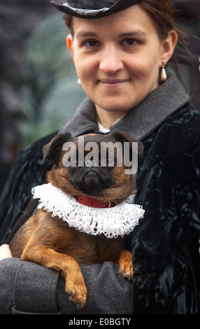 dog petit Brabancon, small Brabant Griffon Stock Photo