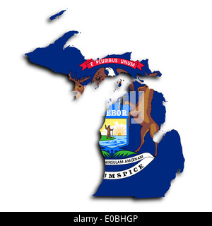 Map of Michigan filled with the state flag Stock Photo - Alamy