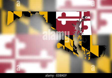 Map of Maryland filled with the state flag Stock Photo - Alamy