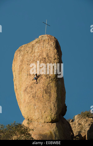 Rock climbing in El Diente, Guadalajara, Jalisco, Mexico Stock Photo