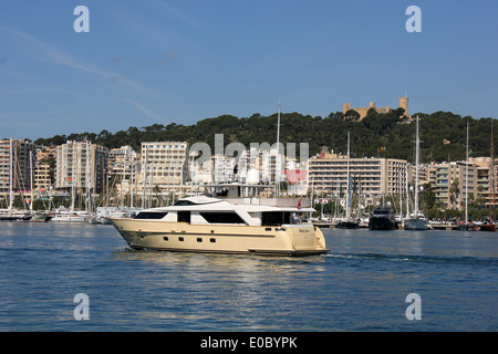 Luxury Mallorca - Luxury Motor Yacht / Superyacht / Megayacht 'Lady Jane' 27.6m built by Sanlorenzo in 2010) - Palma de Mallorca Stock Photo