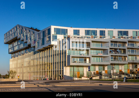 Modern building (8-Tallet) in Orestaden, Copenhagen, Denmark Stock Photo