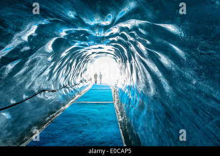 The entrance to Mer de Glace glacier ice cave, Chamonix, France, Alps, EU Stock Photo