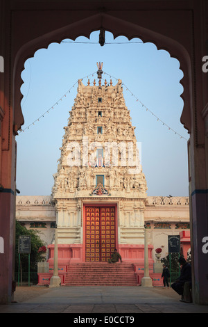 India, Rajasthan, Pushkar Holy Town, Rama Viakunth Hindu Temple Stock Photo