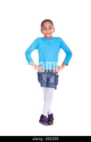 Young girl posing isolated in white Stock Photo