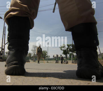 Indian security forces stand guard during the annual festival dedicated ...