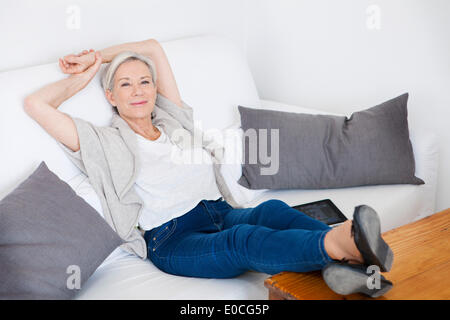 Elderly person resting Stock Photo