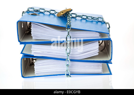 A file with chain and curtain castle closed Stock Photo