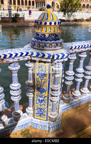 Spain, Andalusia. The Spanish pavilion in Seville in ''Plaza Espana'' Stock Photo