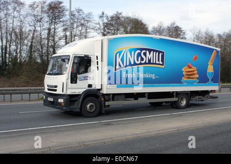 A Kingsmill truck traveling along the A12 trunk road in Essex, England Stock Photo