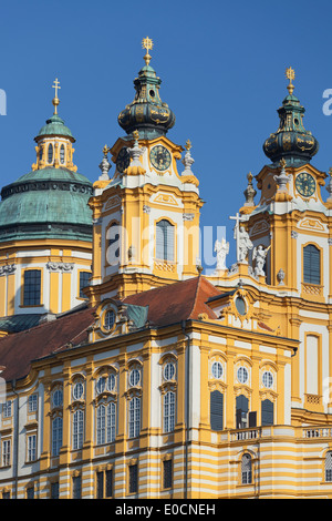 View of Benedictine abbey Melk, Lower Austria, Austria, Europe Stock Photo