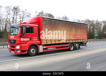 An Alsford truck traveling along the A12 dual carriageway in Essex, England Stock Photo