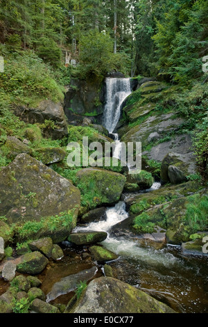 scenery showing the Triberg Waterfalls in the Black Forest in Southern Germany at summer time Stock Photo