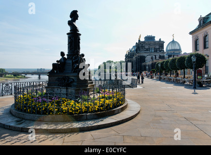 Monument of the Dresden Sculptor Ernst Rietschel, Bruehl's Terrace and Albertinum, Dresden, Saxony, Germany, Europe Stock Photo