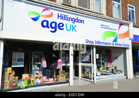 Age UK charity shop, High Street, Ruislip, London Borough of Hillingdon, Greater London, England, United Kingdom Stock Photo